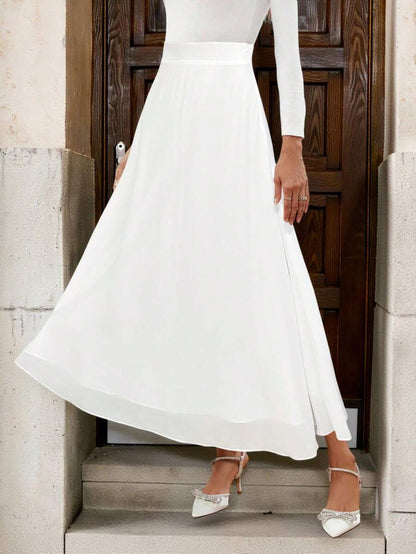 Çiçek Desenli Elastik Bel Günlük Etek Niebbla