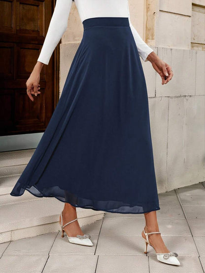 Çiçek Desenli Elastik Bel Günlük Etek Niebbla