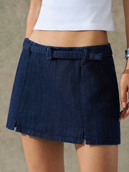 Kemerli Günlük Kot Şort Niebbla