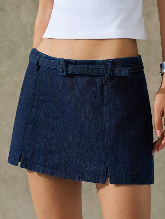 Kemerli Günlük Kot Şort Niebbla