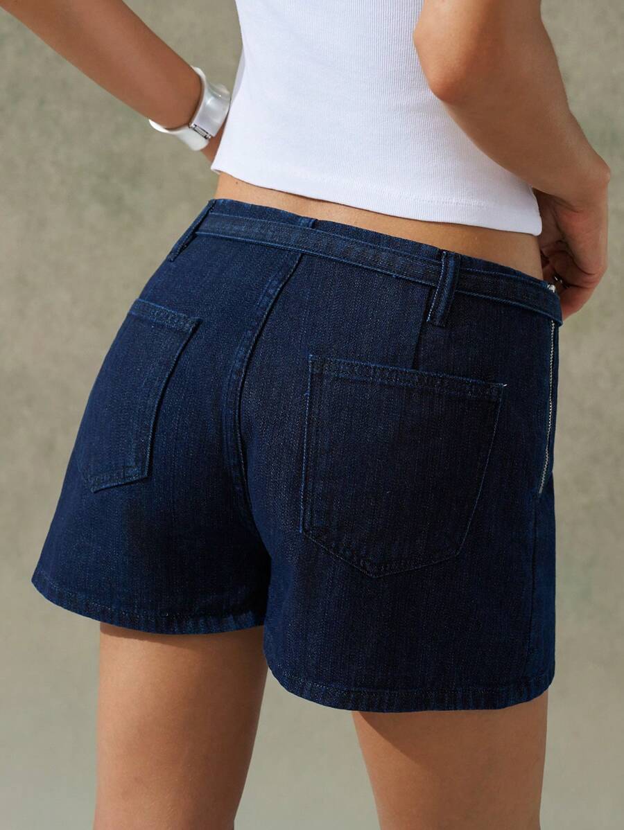 Kemerli Günlük Kot Şort Niebbla