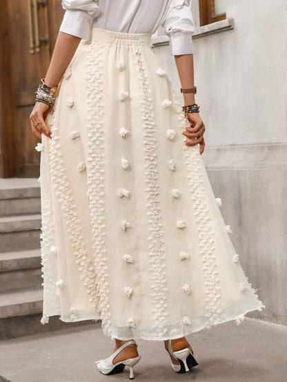 Çiçek Desenli Elastik Bel Günlük Etek Niebbla