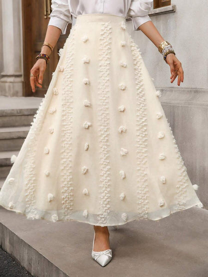 Çiçek Desenli Elastik Bel Günlük Etek Niebbla