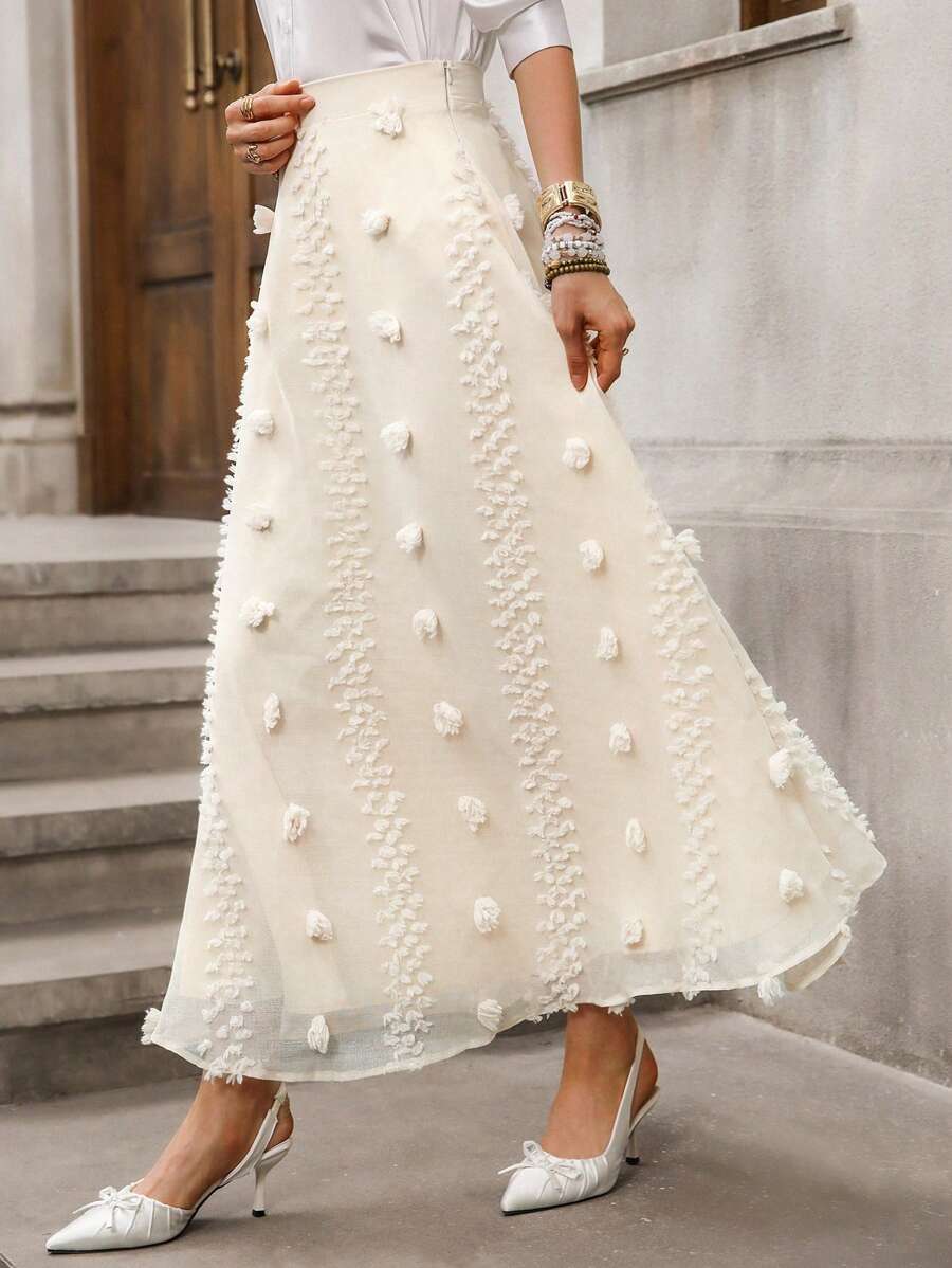 Çiçek Desenli Elastik Bel Günlük Etek Niebbla