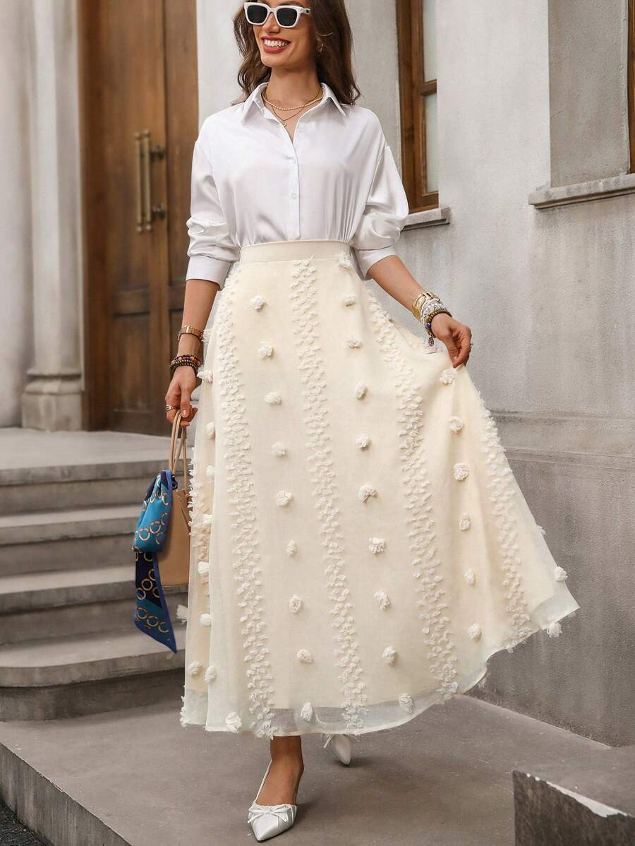 Çiçek Desenli Elastik Bel Günlük Etek Niebbla