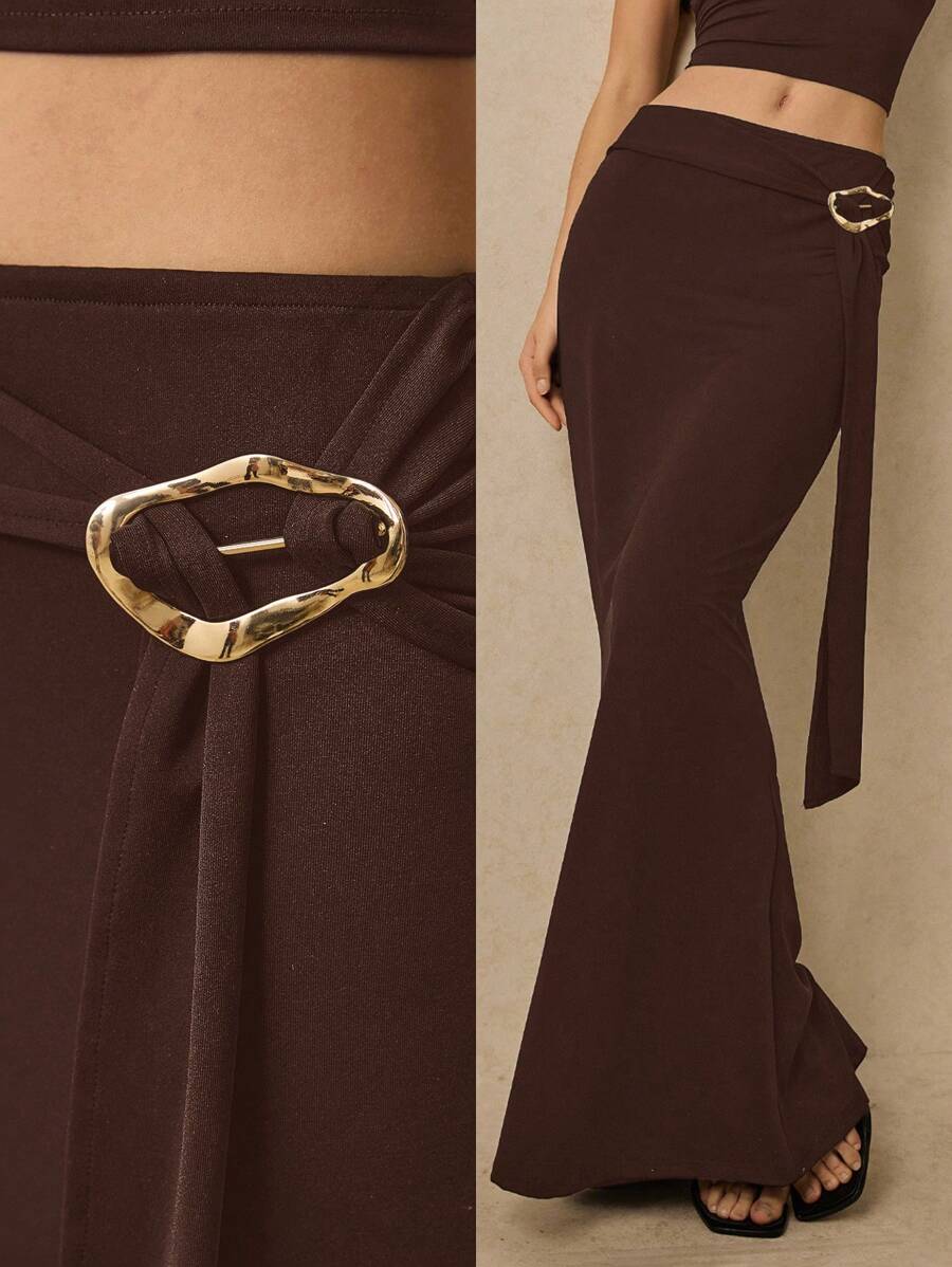 Metal Tokalı Fırfırlı Şık Etek Niebbla