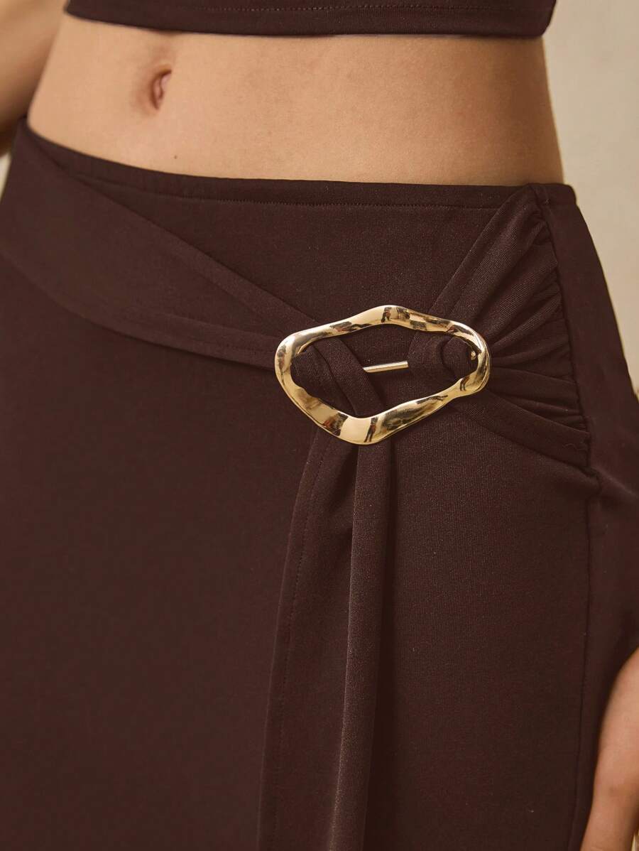 Metal Tokalı Fırfırlı Şık Etek Niebbla