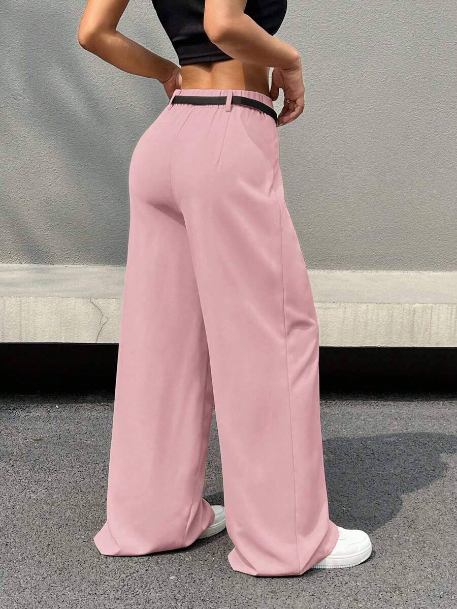 Kemerli Geniş Paça Günlük Pantolon Niebbla