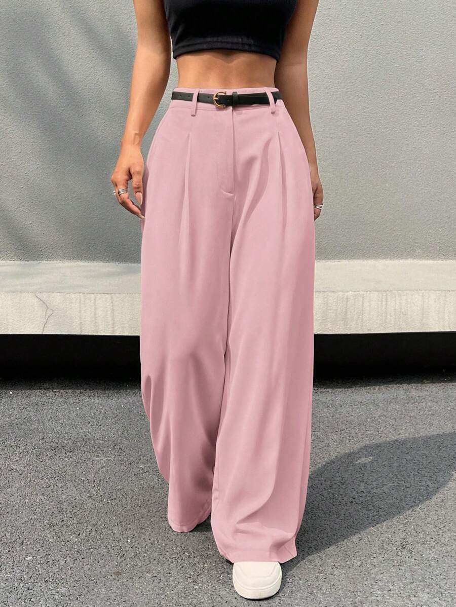 Kemerli Geniş Paça Günlük Pantolon Niebbla