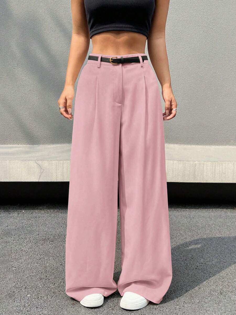 Kemerli Geniş Paça Günlük Pantolon Niebbla