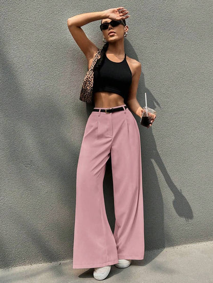 Kemerli Geniş Paça Günlük Pantolon Niebbla