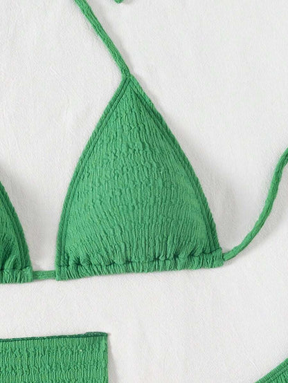 3 Parça Bikini Ve Düğümlü Mini Etek Takımı Niebbla