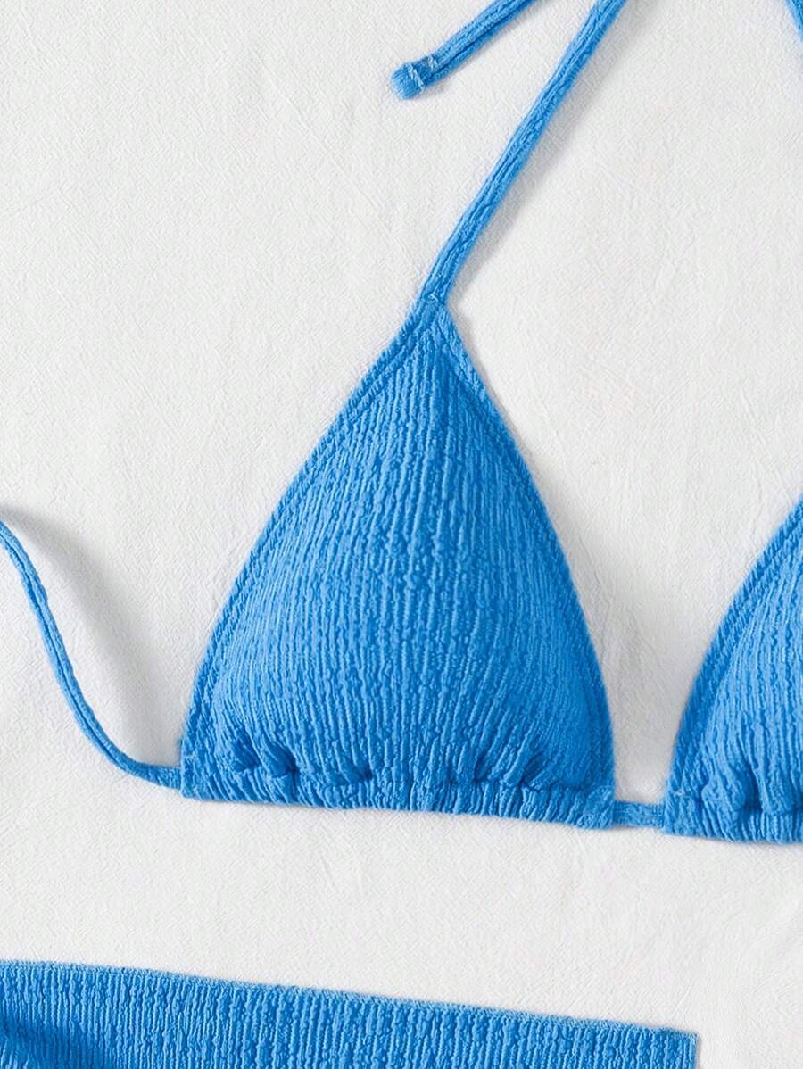 3 Parça Bikini Ve Düğümlü Mini Etek Takımı Niebbla