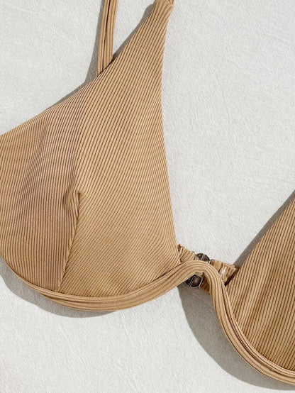 3'Lü Balenli Bikini Takımı Ve Örgü Plaj Eteği Niebbla