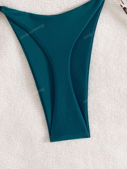 Leopar Desenli Boyundan Bağlamalı Bikini Takımı Niebbla