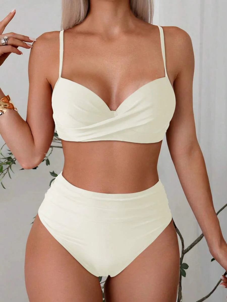 Askılı Yüksek Bel Balenli Bikini Takımı Niebbla