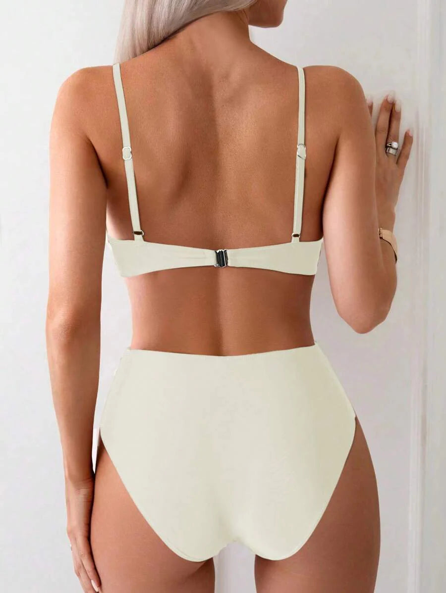 Askılı Yüksek Bel Balenli Bikini Takımı Niebbla