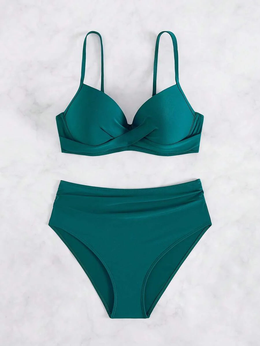 Askılı Yüksek Bel Balenli Bikini Takımı Niebbla
