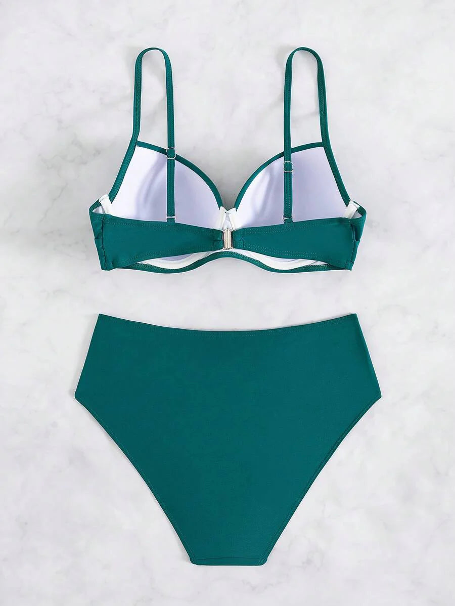 Askılı Yüksek Bel Balenli Bikini Takımı Niebbla