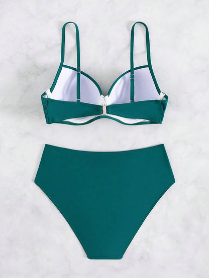 Askılı Yüksek Bel Balenli Bikini Takımı Niebbla
