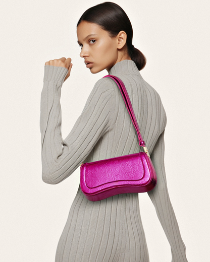 Joy Metalik Omuz Çantası Fuşya Niebbla