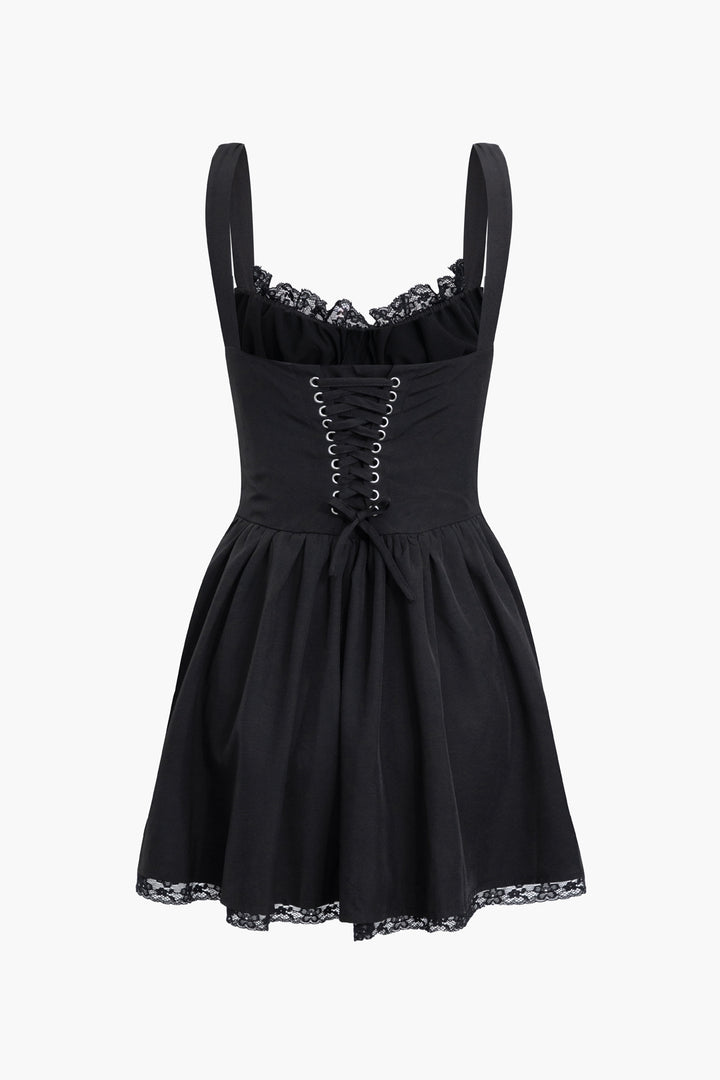 Braided Eyelet Mini Elbise Siaora
