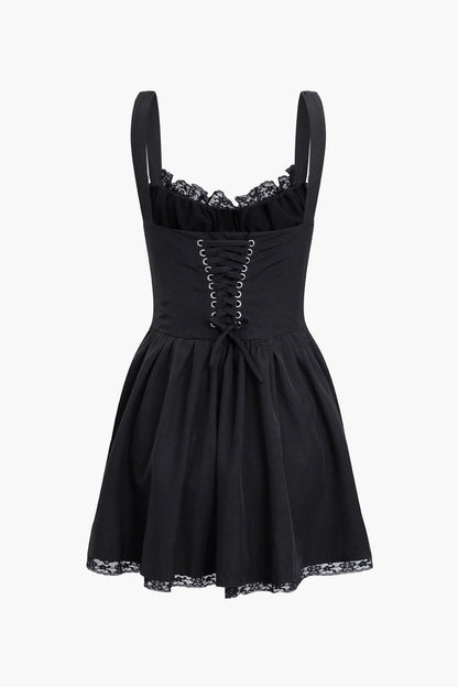 Braided Eyelet Mini Elbise Siaora