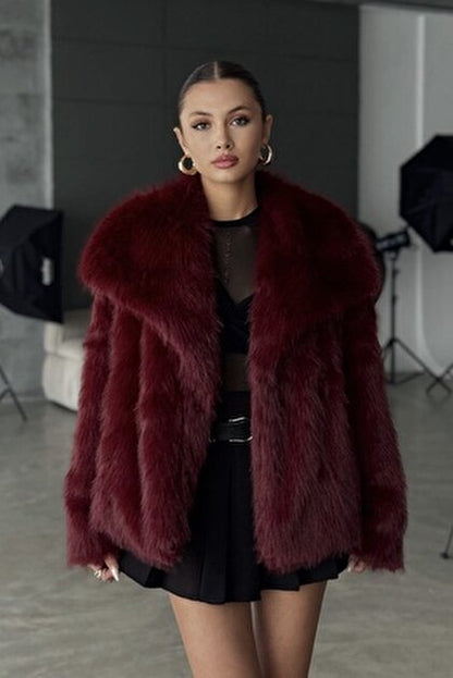 Bordo Kısa Suni Kürk Mont (Kopya) THESVELTECHIC