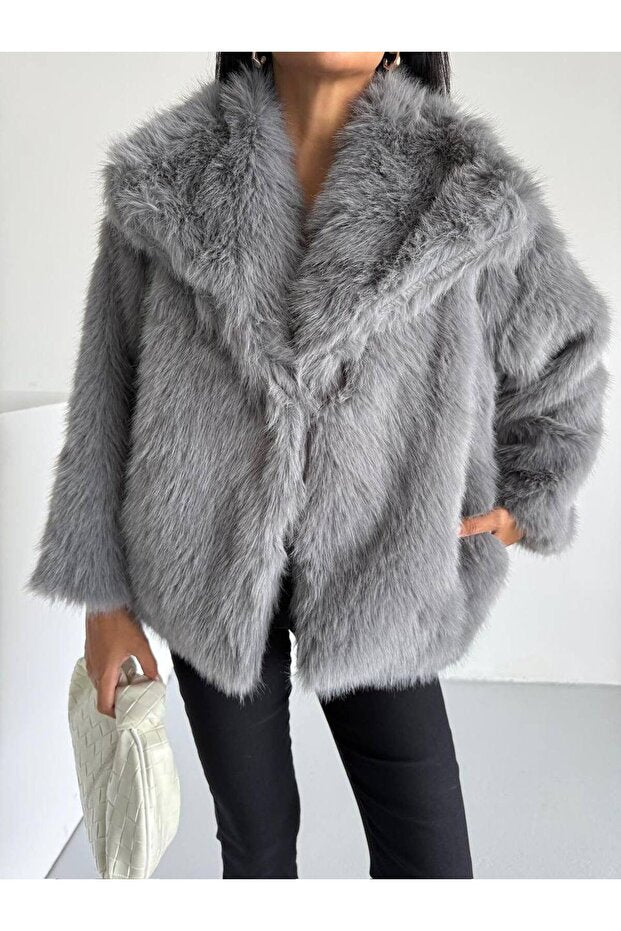 Bordo Kısa Suni Kürk Mont (Kopya) THESVELTECHIC