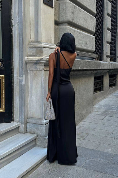 Eldivenli Straplez Şık Elbise (Kopya) VİSKALİ trendyol