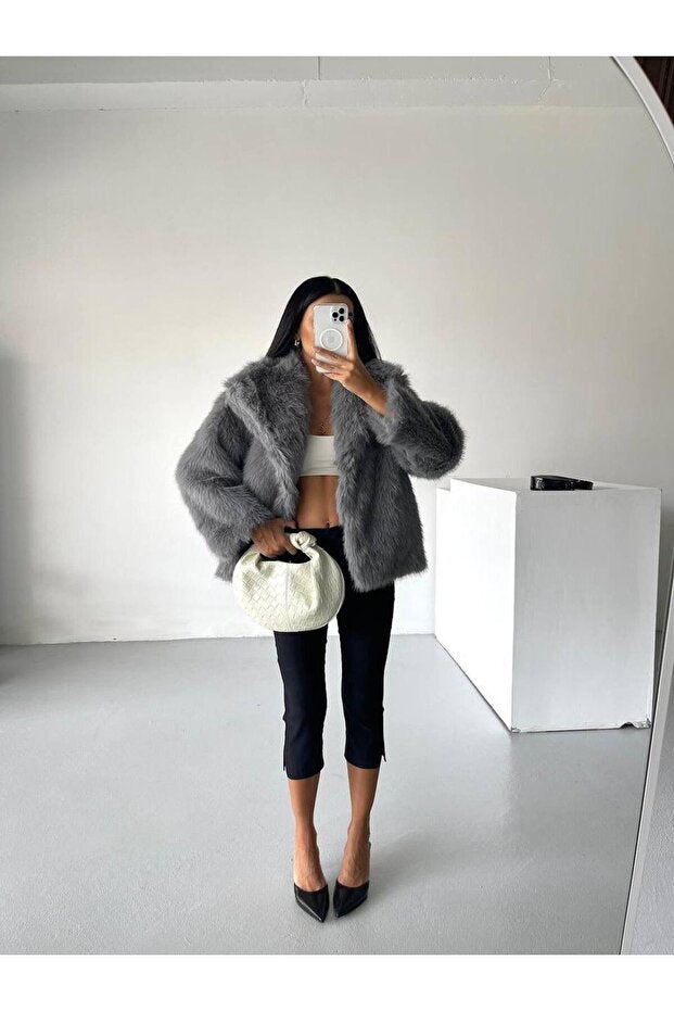 Bordo Kısa Suni Kürk Mont (Kopya) THESVELTECHIC