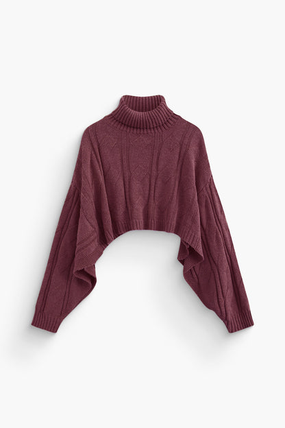 Basic Solid Knit Mock Kazak Siaora