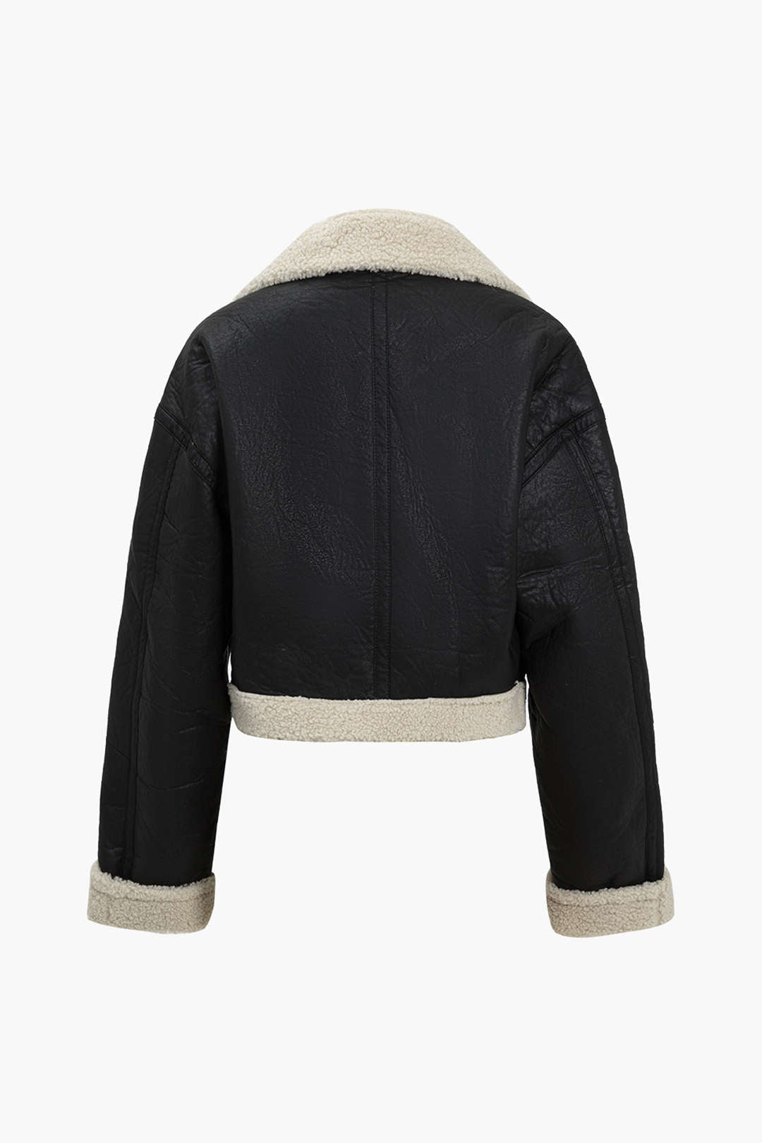 Solid Faux Leather Fleece Mont Niebbla