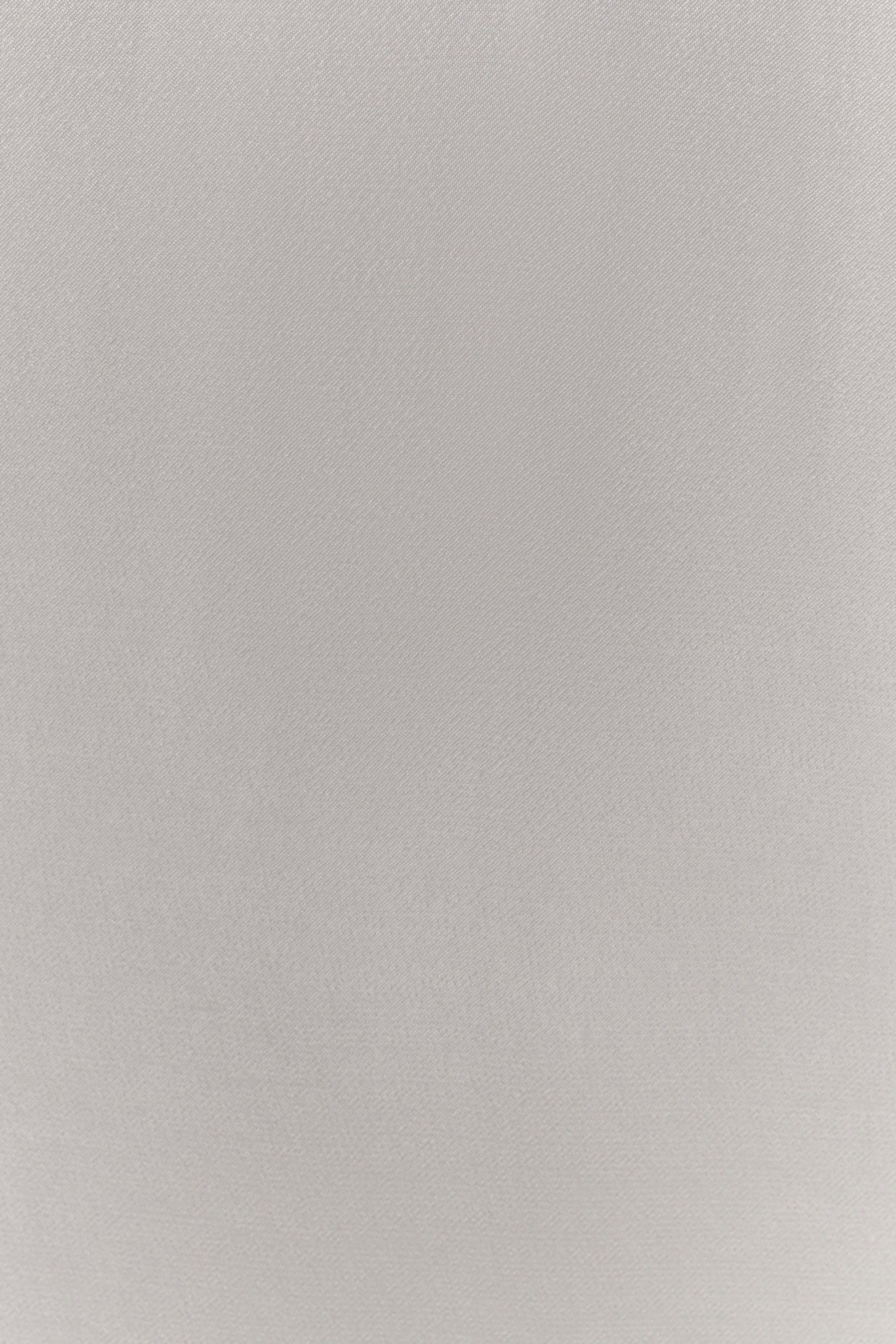 ROF Blanche Saten İncili Boyundan Bağlamalı Uzun Elbise - Beyaz Shine Aura