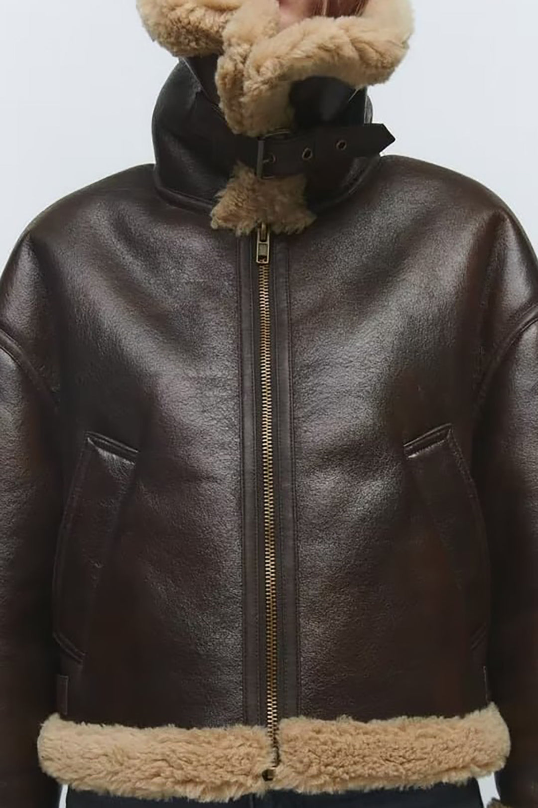 Faux Button Leather Mont Niebbla