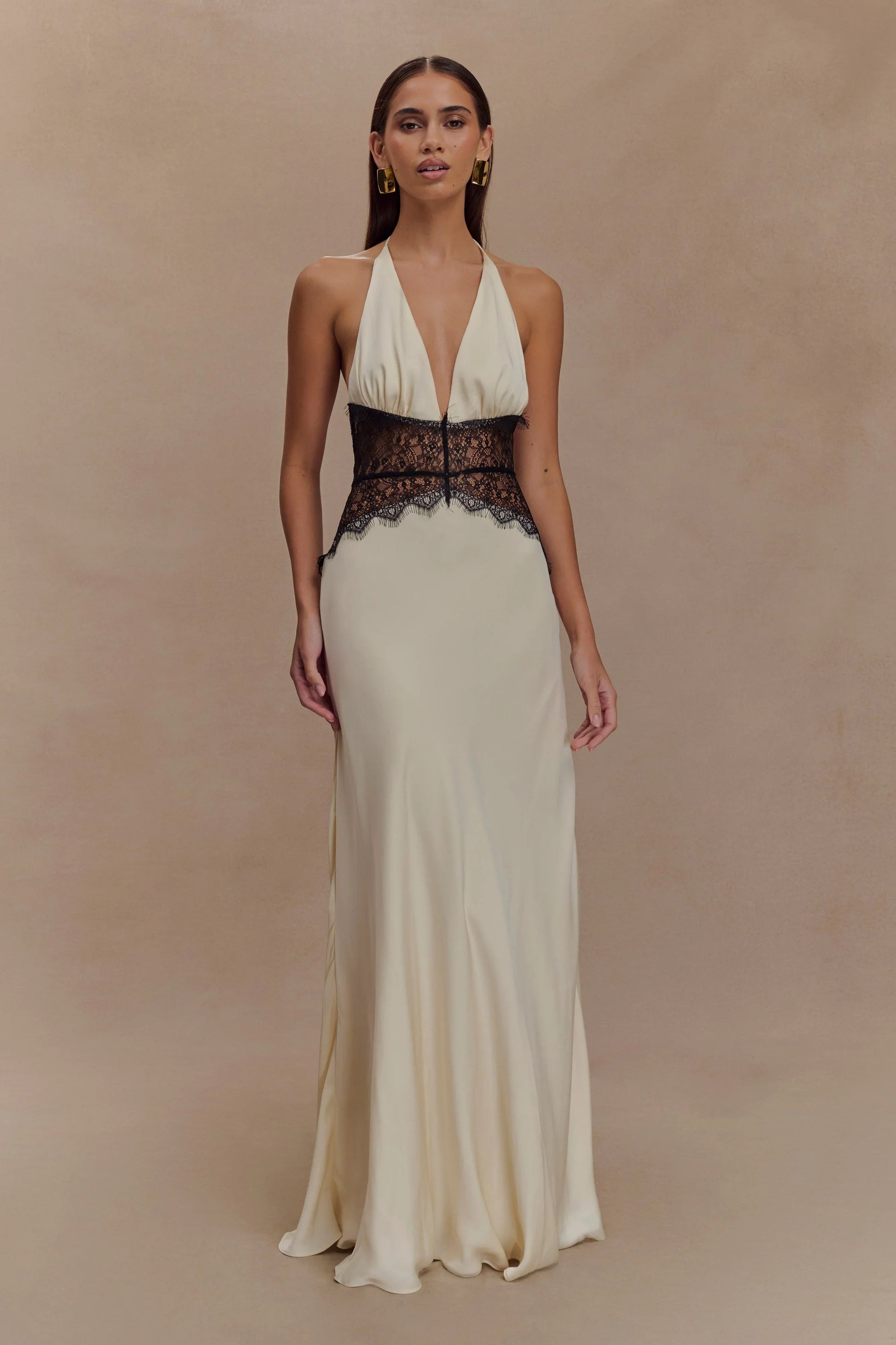 Avery - Dantelli Halter Maxi Elbise Mağazam