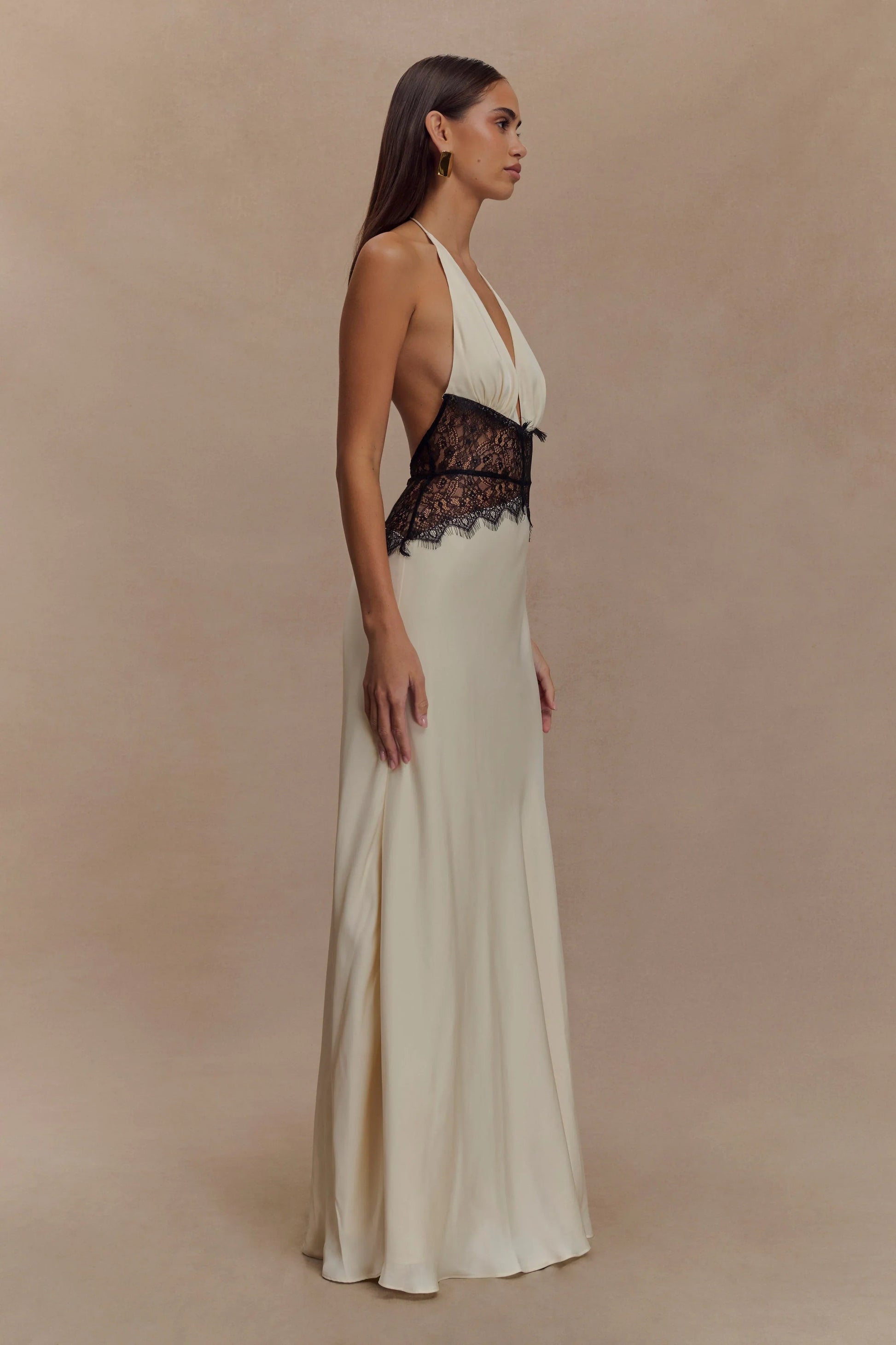 Avery - Dantelli Halter Maxi Elbise Mağazam