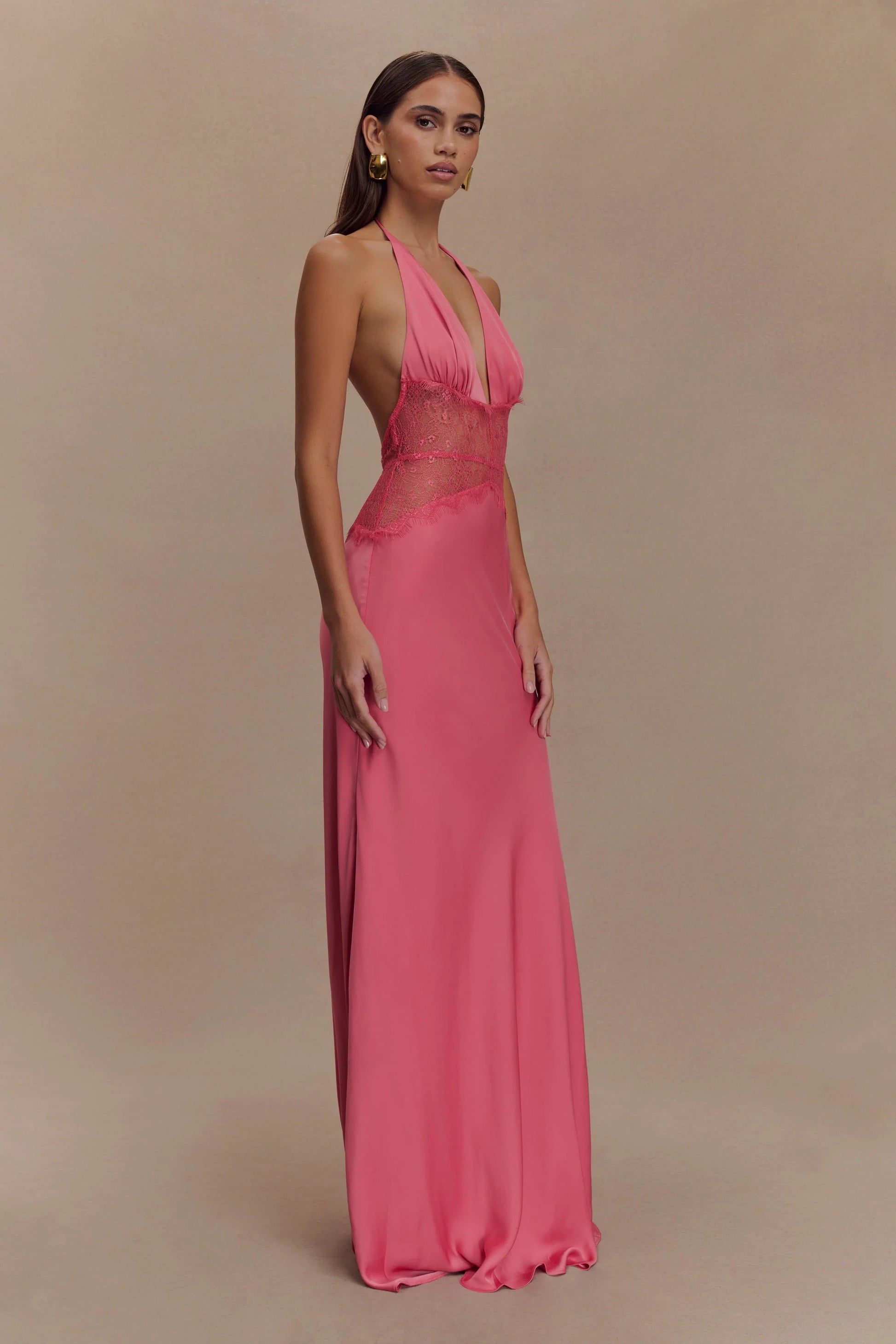 Avery - Dantelli Halter Maxi Elbise Mağazam