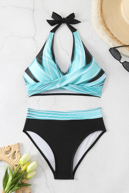 Renk Bloklu Boyundan Bağlamalı Bikini Mayo Niebbla