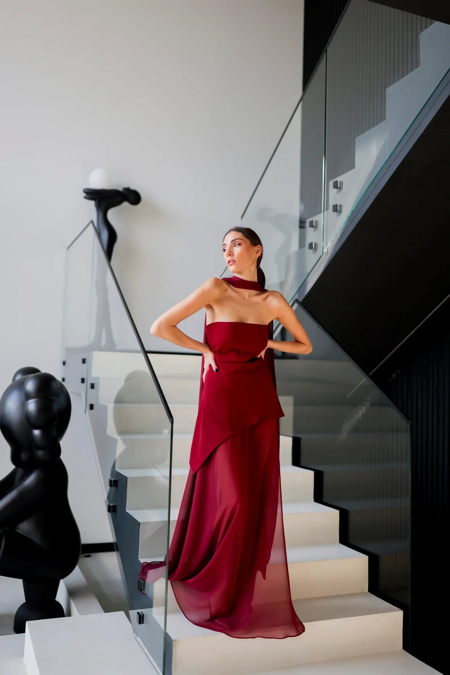 Elodie - Strapless Şifon Elbise Mağazam