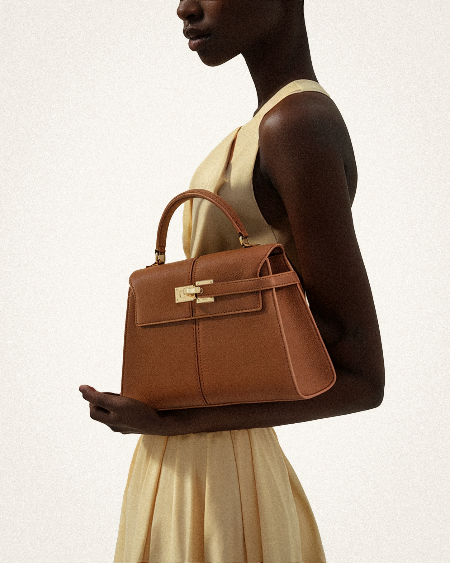 Elise Büyük Üst Saplı Çanta Açık Kahverengi Niebbla