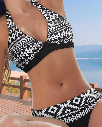 Beausa Çiçek Ve Geometrik Desenli Bikini Niebbla