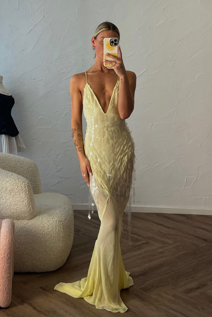 Aaliyah | V Yaka Kolsuz Maxi Elbise THESVELTECHIC