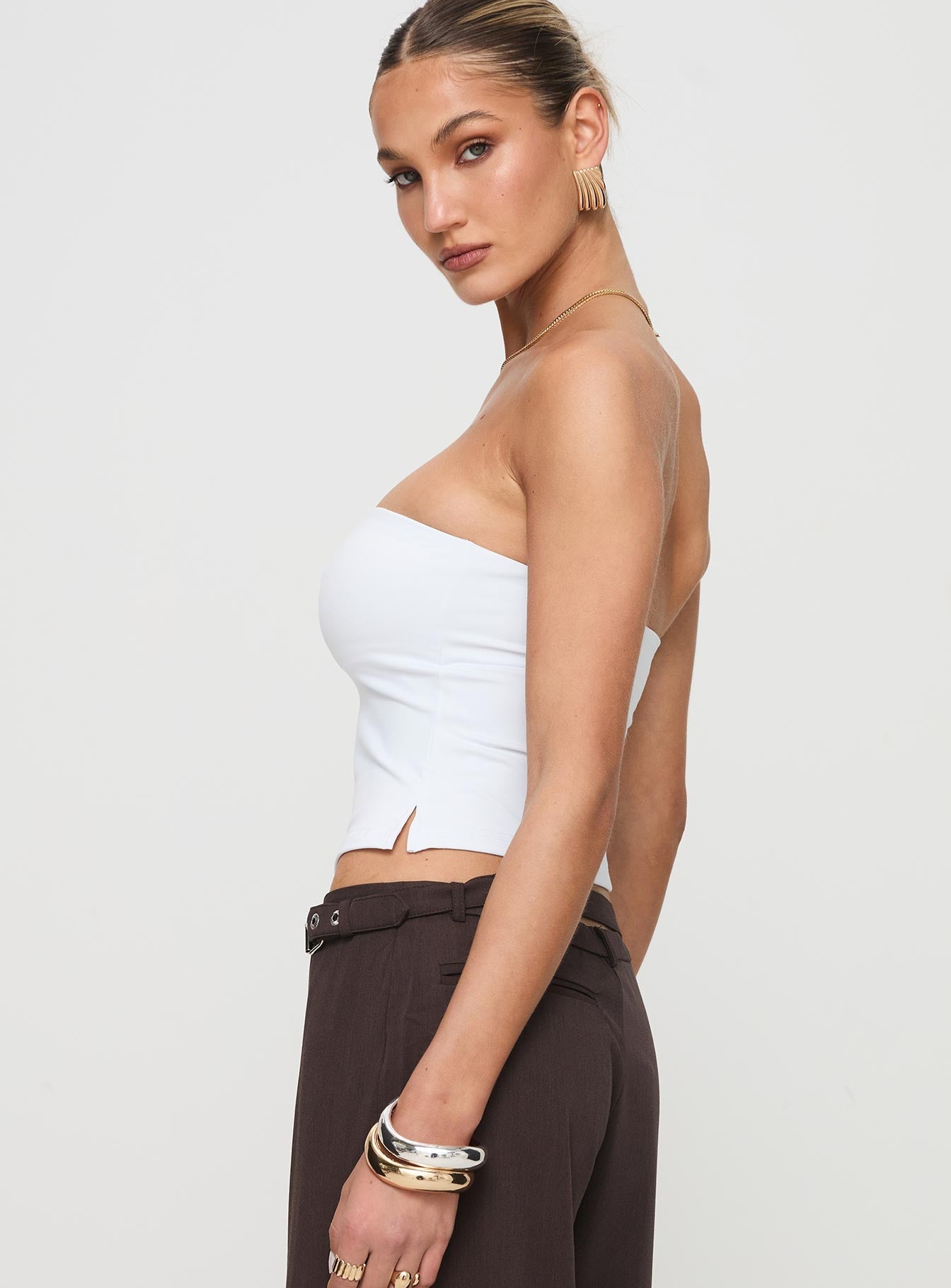 Aurorah Strapless Beyaz Üst Niebbla