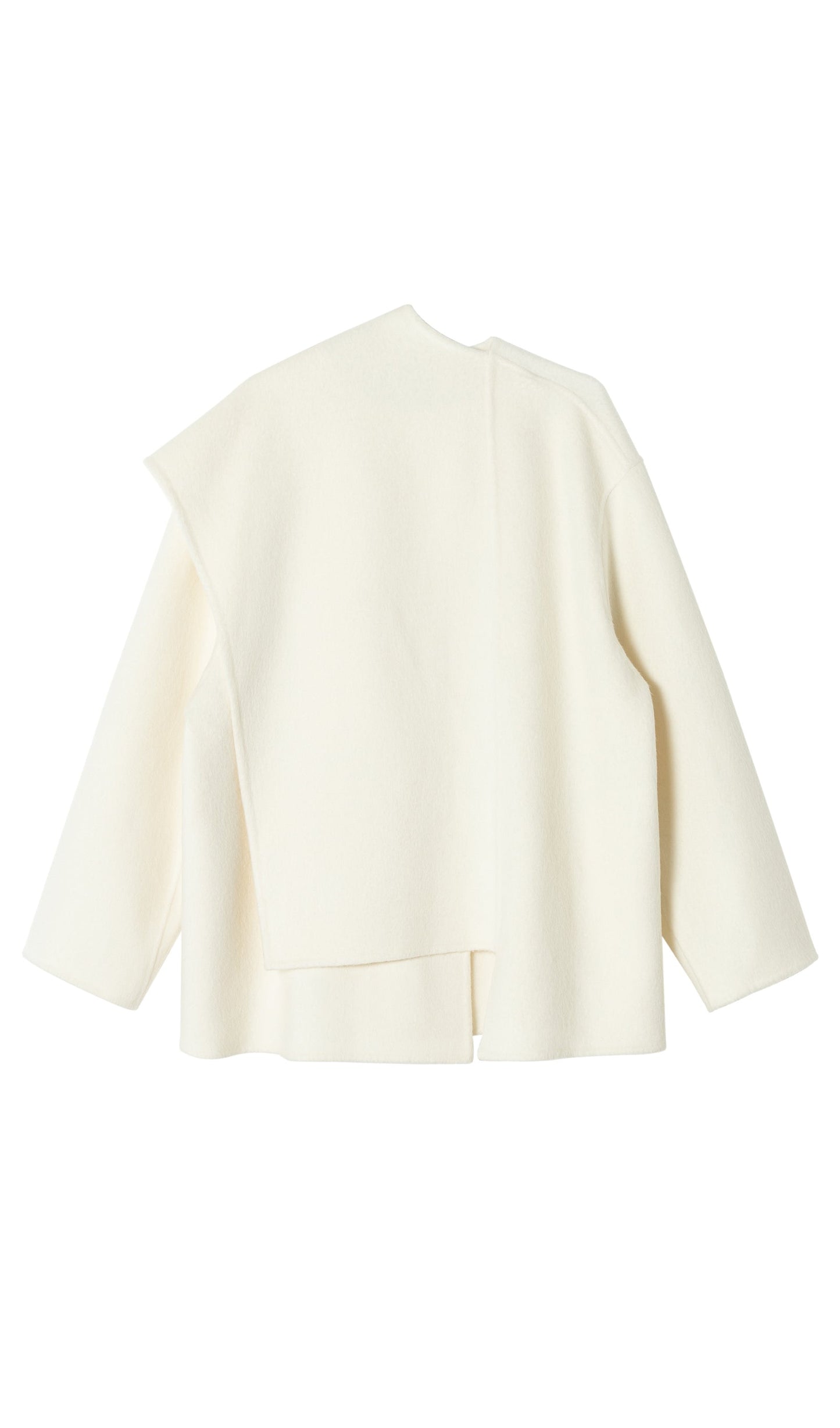 Asimetrik Kesim Beyaz Oversize Blazer Ceket Niebbla