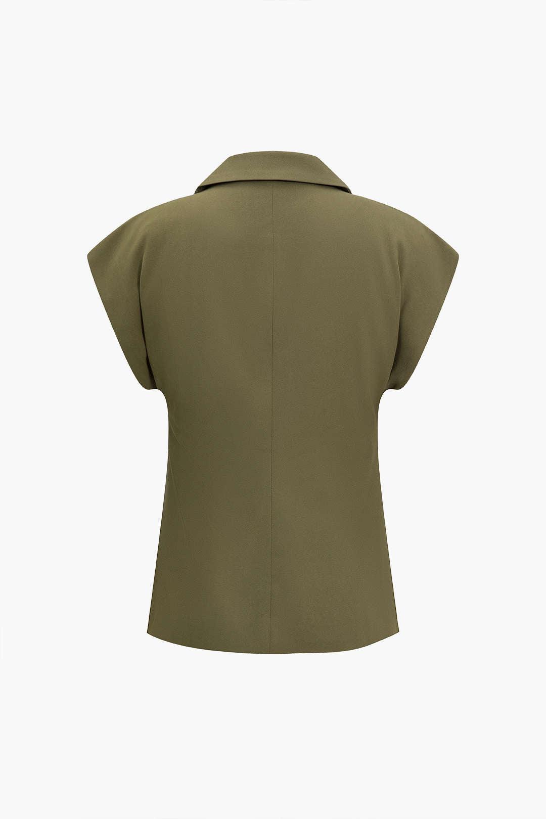 Olive Grace Sleeveless Blazer Siaora