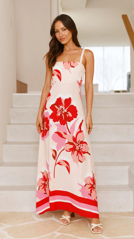 Flora - Blossom Breeze Maxi Elbise