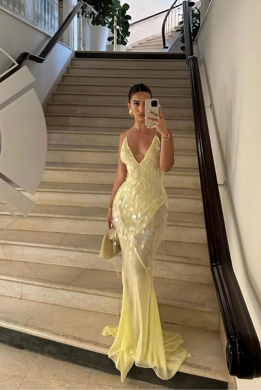Aaliyah | V Yaka Kolsuz Maxi Elbise THESVELTECHIC