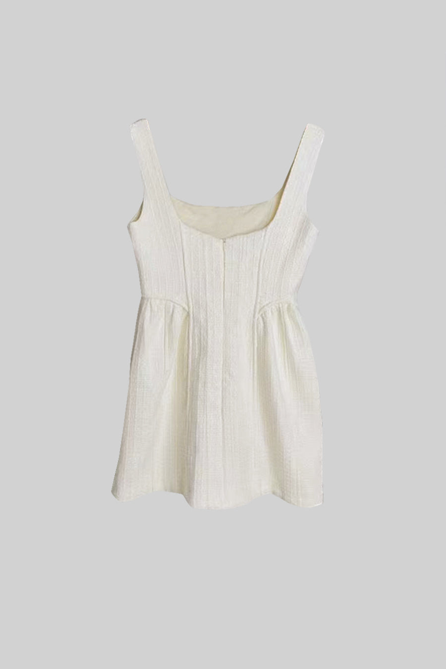 Fitted Bodice ile Dokulu Kolsuz Mini Elbise Siaora