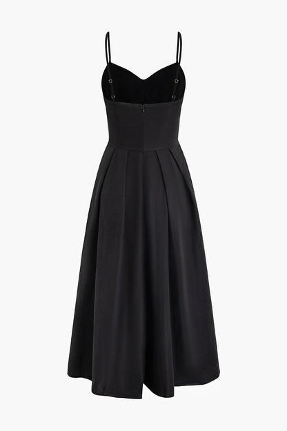 Basic Solid Corset Midi Elbise Siaora
